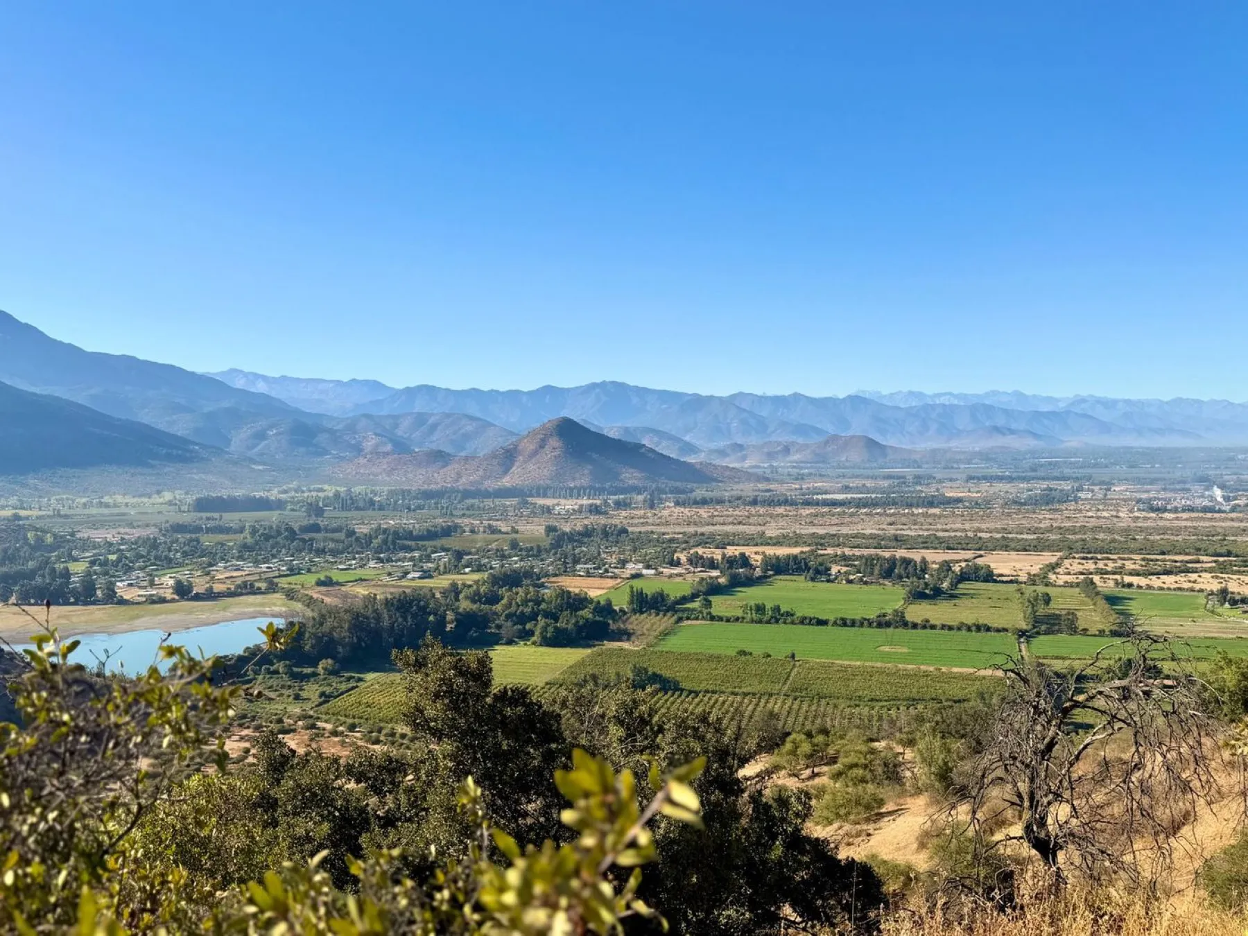 Parcelas de Valle de Pilay con la cordillera de fondo